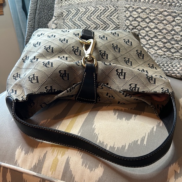 DOONEY & BOURKE Signature Print Black & Tan Satchel Bag~please read! - Picture 13 of 16